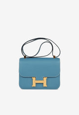 Constance 24 New Bleu Jean Epsom with Gold Hardware