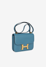 Constance 24 New Bleu Jean Epsom with Gold Hardware