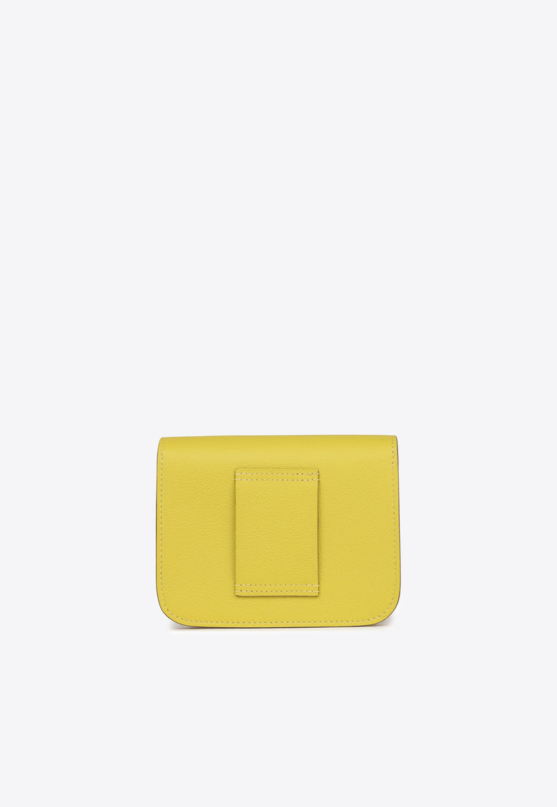 Constance Slim Wallet in Lime Evercolor with Palladium Hardware