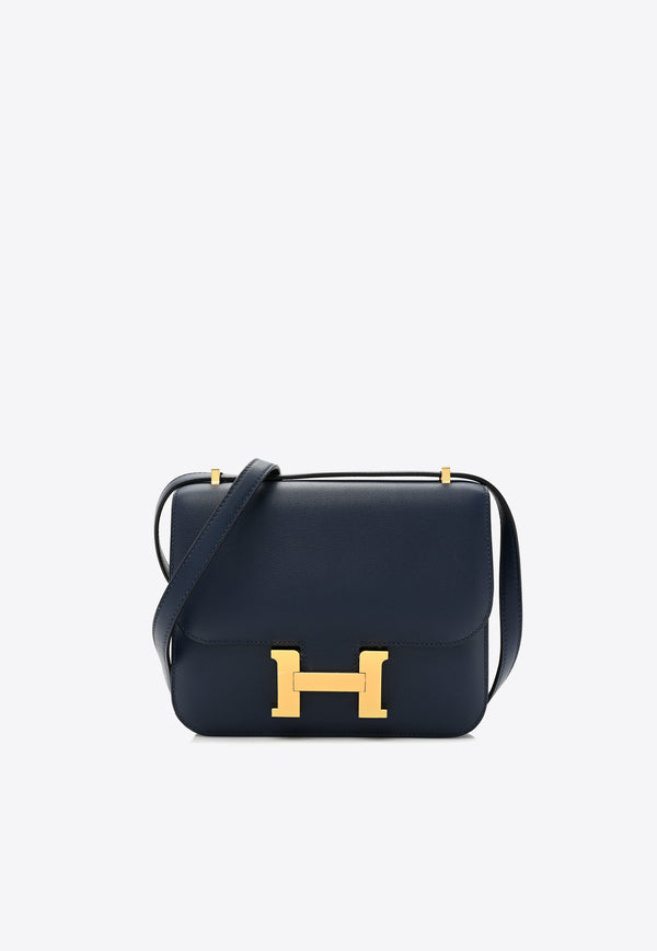 Constance 18 in Bleu Nuit Evercolor Leather with Gold Hardware