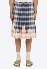 1989 Studio Bleached Knee-Length Checkered Kilt  Multicolor D0637CO/M_1989-RED