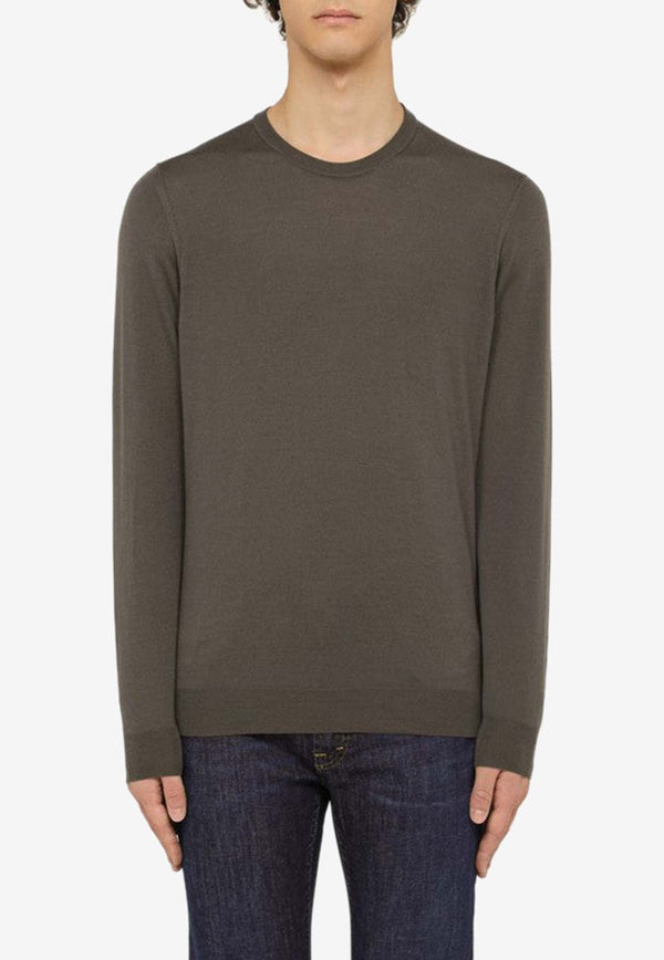 Drumohr Wool Crewneck Sweater Gray