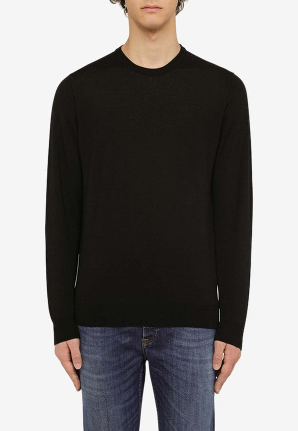 Drumohr Wool Crewneck Sweater Black