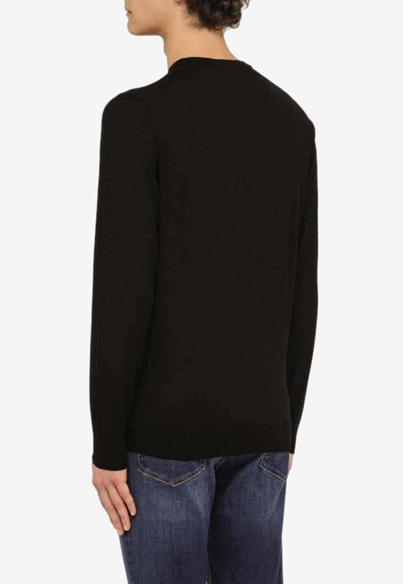 Drumohr Wool Crewneck Sweater Black