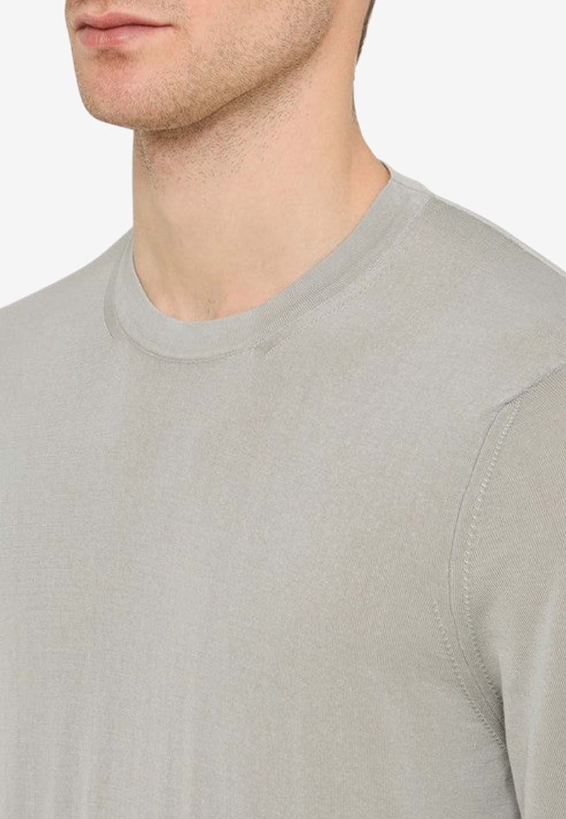 Drumohr Long-Sleeved Crewneck T-shirt Gray