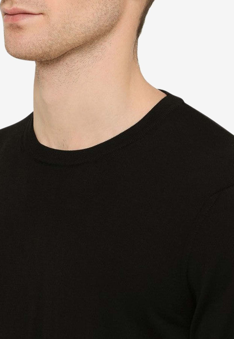 Drumohr Long-Sleeved Crewneck T-shirt Black