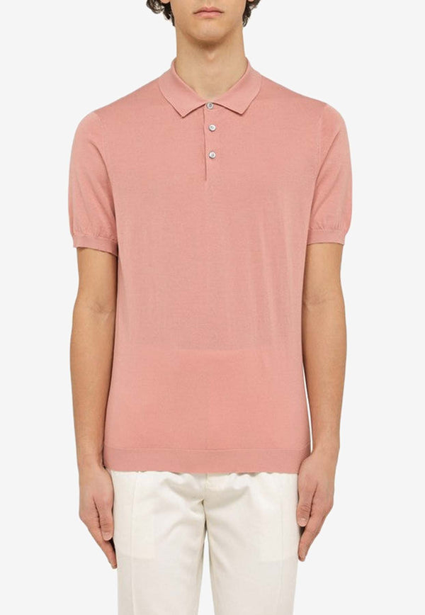 Drumohr Short-Sleeved Polo T-shirt Pink