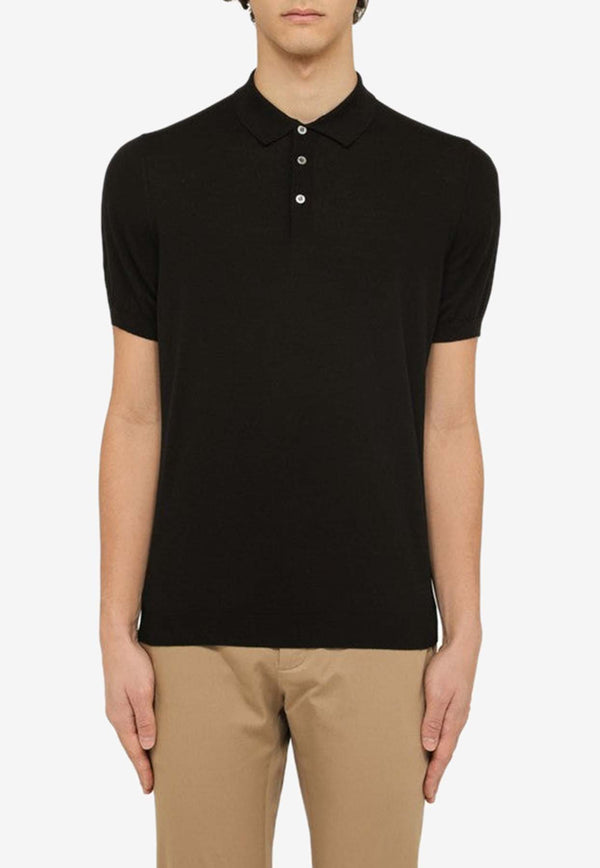 Drumohr Short-Sleeved Polo T-shirt Black