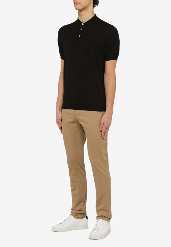 Drumohr Short-Sleeved Polo T-shirt Black