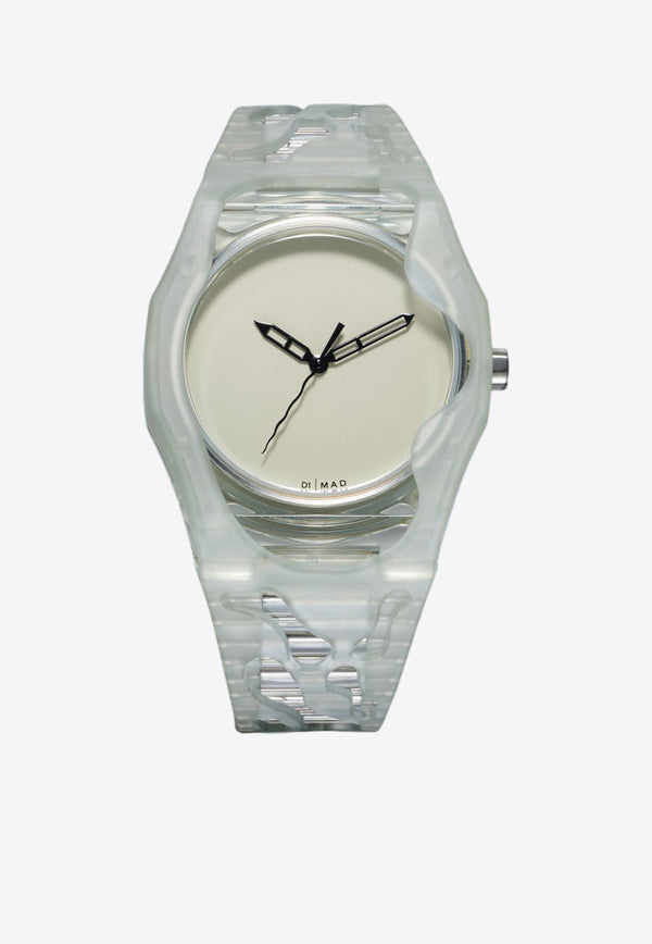 D1 Milano X Mad Soul Transparent Watch White D1-MDRJ02WHITE