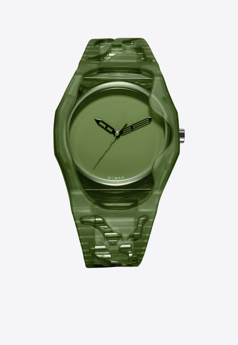 D1 Milano X Mad Viridis Transparent Watch Green D1-MDRJ05GREEN