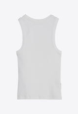 Des Phemmes Crystal Embellished Tank Top White D101JCCO/P_DESPH-D0100