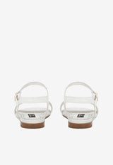 Dolce & Gabbana Kids Girls Crystal-Embellished Leather Sandals D11048 A1153 87682