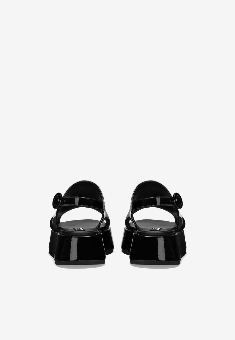 Dolce & Gabbana Kids Girls Patent Leather Sandals D11229 A1328 80999 Black