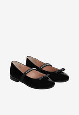 Dolce & Gabbana Kids Girls Patent Leather Ballet Flats Black D11294 A4831 80999