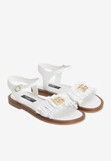 Dolce & Gabbana Kids Girls Nappa Leather Flat Sandals White D11372 A1850 80001