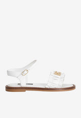 Dolce & Gabbana Kids Girls Nappa Leather Flat Sandals White D11372 A1850 80001