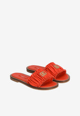 Dolce & Gabbana Kids Girls Ruched Nappa Leather Sandals Orange D11373 A1850 81166