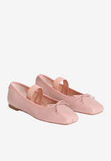 Dolce & Gabbana Kids Girls Gros-Grain Strap Nappa Leather Ballet Flats Pink D11395 AX626 84550