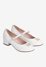 Dolce & Gabbana Kids Girls Nappa Leather Ballet Flats White D11397 A1200 80001