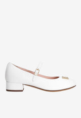 Dolce & Gabbana Kids Girls Nappa Leather Ballet Flats White D11397 A1200 80001