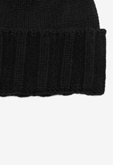 Drumohr Cashmere Ribbed Beanie Black D1K750WS/R_DRUMH-690