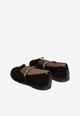 Dolce & Gabbana Kids Baby Girls Patent Leather Ballet Flats Black D20093 A4831 80999