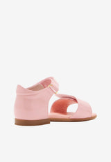 Dolce & Gabbana Kids Baby Girls DG Logo Sandals in Patent Leather Pink D20099 A1328 80400