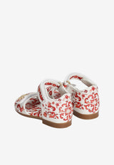 Dolce & Gabbana Kids Baby Girls Majolica Print Lambskin Sandals Multicolor D20099 AV210 IH3TN