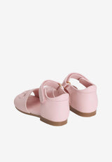 Dolce & Gabbana Kids Baby Girls DG Logo Calf Leather Sandals Pink D20102 A1735 80400