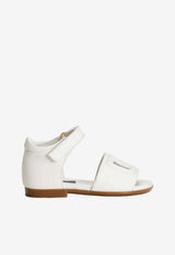 Dolce & Gabbana Kids Baby Girls DG Logo Calf Leather Sandals White D20102 A1735 81890