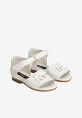 Dolce & Gabbana Kids Baby Girls DG Logo Calf Leather Sandals White D20102 A1735 81890