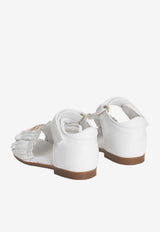 Dolce & Gabbana Kids Girls Nappa Leather Flat Sandals White D20113 A1850 80001