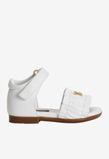 Dolce & Gabbana Kids Girls Nappa Leather Flat Sandals White D20113 A1850 80001