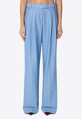 Des Phemmes Wool-Blend Wide Tailored Pants Light Blue D304WQWO/P_DESPH-D0651