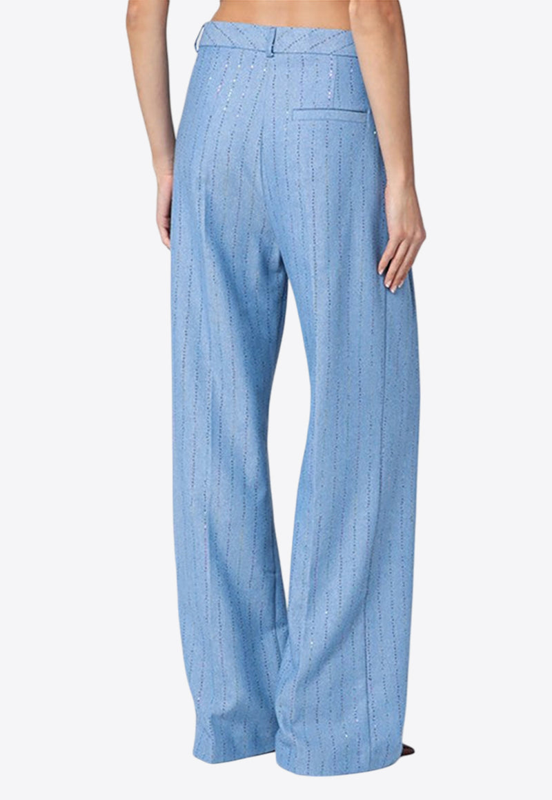 Des Phemmes Wool-Blend Wide Tailored Pants Light Blue D304WQWO/P_DESPH-D0651