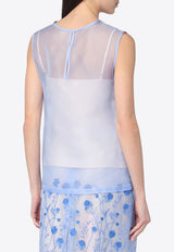 P.A.R.O.S.H Sorgente Silk Crewneck Top Light Blue D313076CO/Q_PAROS-046