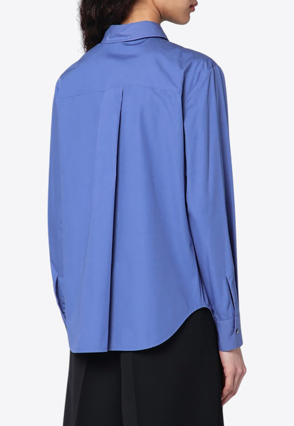 P.A.R.O.S.H Long-Sleeved Shirt with Floral-Embroidery Blue D381222CO/Q_PAROS-046