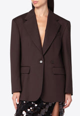 P.A.R.O.S.H Single-Breasted Wool Jacket Brown D420326WO/R_PAROS-086