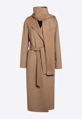 P.A.R.O.S.H Long Wool Coat with Scarf Beige D431669WO/P_PAROS-004