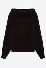 P.A.R.O.S.H Boat-Neck Mohair Blend Sweater Dark Brown D510403WO/P_PAROS-086