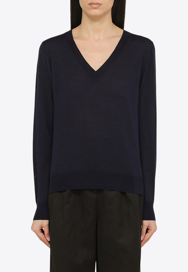 P.A.R.O.S.H Wool and Cashmere V-neck Sweater Navy D511652WO/O_PAROS-012