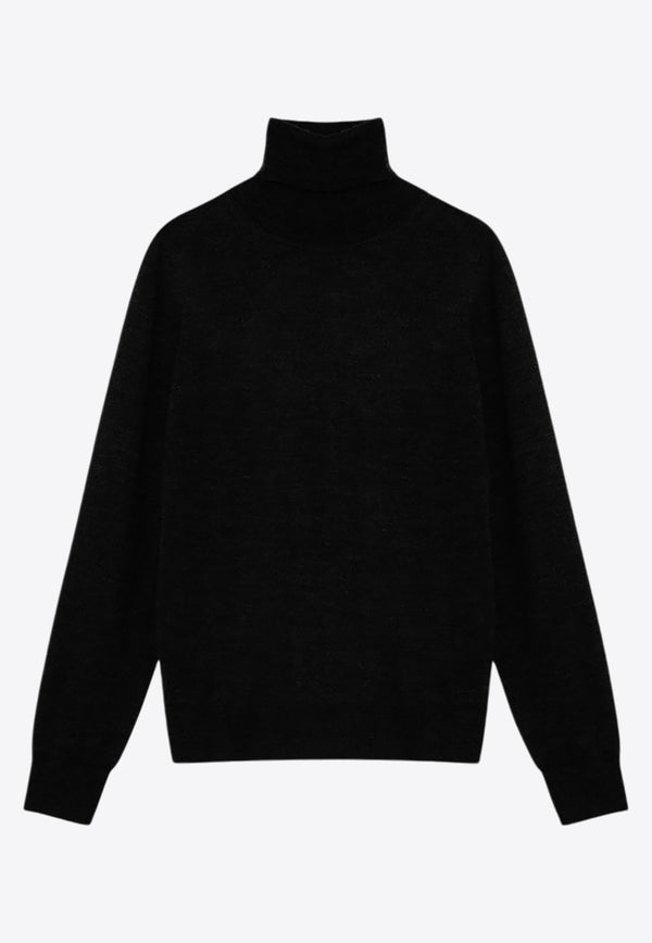 P.A.R.O.S.H Cashmere and Silk Turtleneck Sweater Black D512933WO/P_PAROS-013