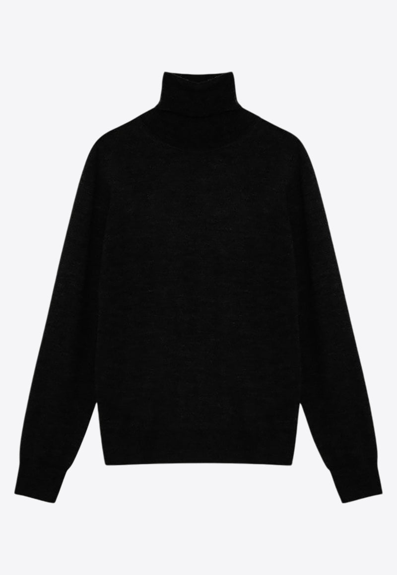 P.A.R.O.S.H Cashmere and Silk Turtleneck Sweater Black D512933WO/P_PAROS-013