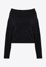 P.A.R.O.S.H Wool and Cashmere Off-Shoulder Sweater Gray D540827WO/P_PAROS-037