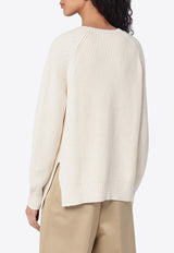 P.A.R.O.S.H Coco Ribbed Knit Sweater Cream D540840CO/Q_PAROS-002