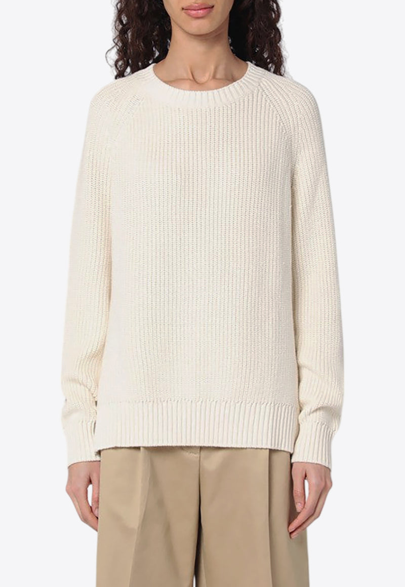 P.A.R.O.S.H Coco Ribbed Knit Sweater Cream D540840CO/Q_PAROS-002