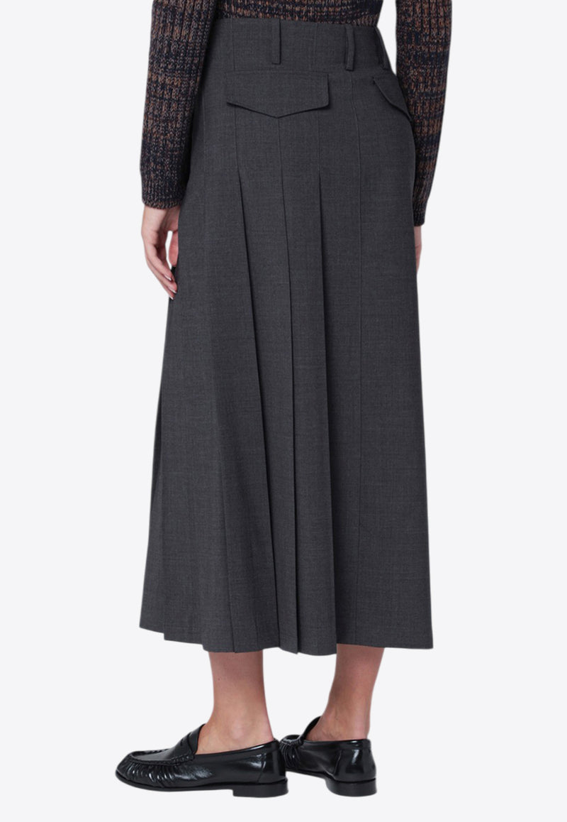 P.A.R.O.S.H Wool Wrap Midi Skirt Gray D621165WO/R_PAROS-020