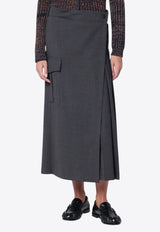 P.A.R.O.S.H Wool Wrap Midi Skirt Gray D621165WO/R_PAROS-020