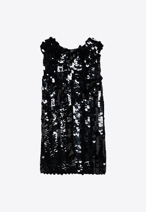 P.A.R.O.S.H Sequined Mini Dress Black D721982PL/P_PAROS-013